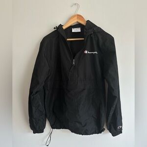 Champion Black Hooded Windbreaker Jacket